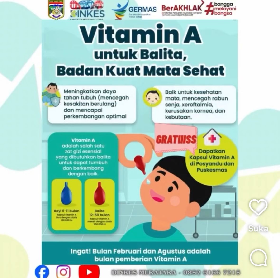 AYO SEGERA AMBIL VITAMIN A DI POSYANDU TERDEKAT